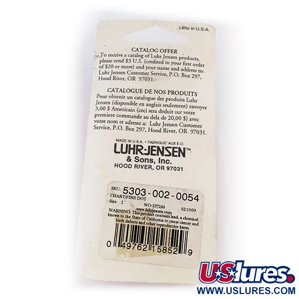 Luhr Jensen Loco 2 UV Blinker, Gelb/Rot/Nickel, 7g, UV-reaktiv, #10000