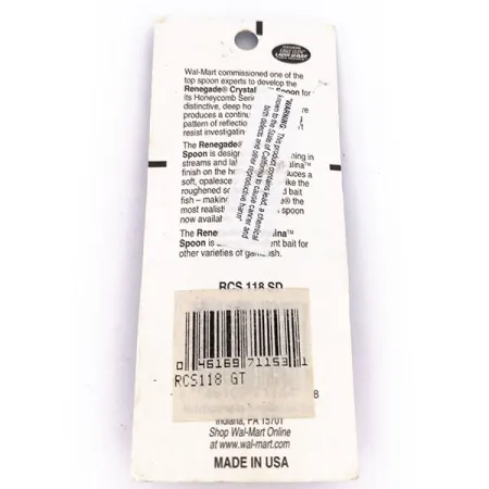 Renegade Crystalina Spoon Blinker, Orange/Schwarz, 7g, #12356