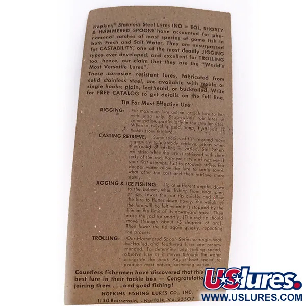 Hopkins Shorty 75 Metallköder, Gehämmertes Nickel, 21g, Edelstahl, #10069