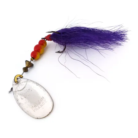 Mepps Aglia 4 Bucktail Spinner, Silber/Lila, 10g, Bucktail-Dekor, #10080