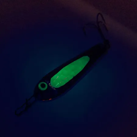 Bass Pro Shops Jigging Spoon, Nickel / Grün, 25g, Hammerschlag, #10113