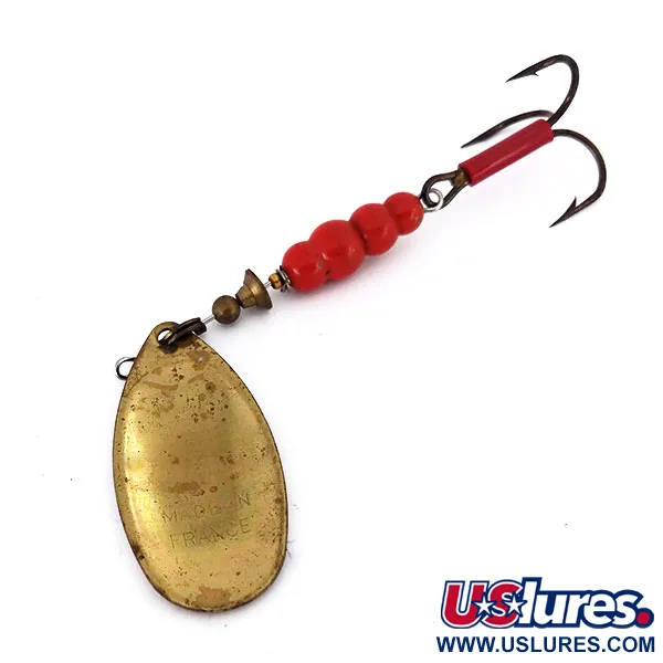 Mepps Aglia 5 Spinner, Rot / Weiß / Messing, 14g, #10136