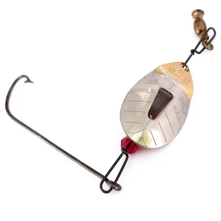 Pflueger June Bug Spinner, Nickel/Rot, 5.5g, Versetztes Blatt, #10137
