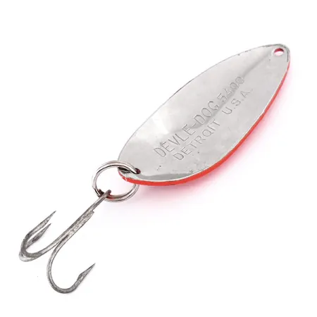 Dardevle Devle Dog 5400 Blinker, Fluo-Rot/Nickel, 14g, Glow, #10211