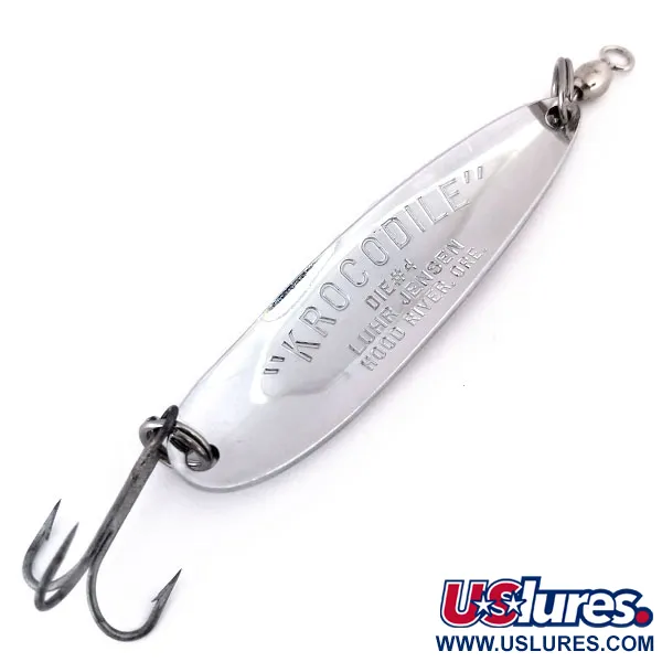 Luhr Jensen Krocodile Die #4 Blinker, Nickel / Blau, 19g, USA, #10296