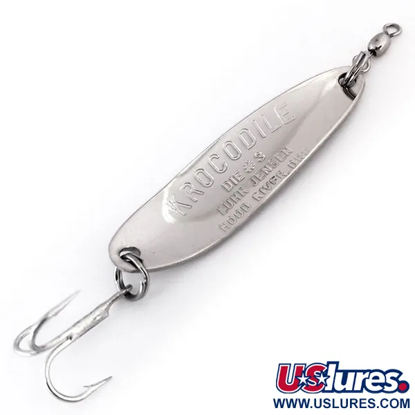 Luhr Jensen Krocodile Die #3 Blinker, Nickel/Grün, 10g, Dickwandig, #10297
