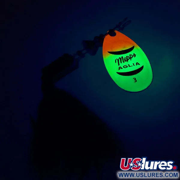Mepps Aglia 3 dressed Fluo UV Spinner, Fluo, 7.3g, UV-Finish, #10431