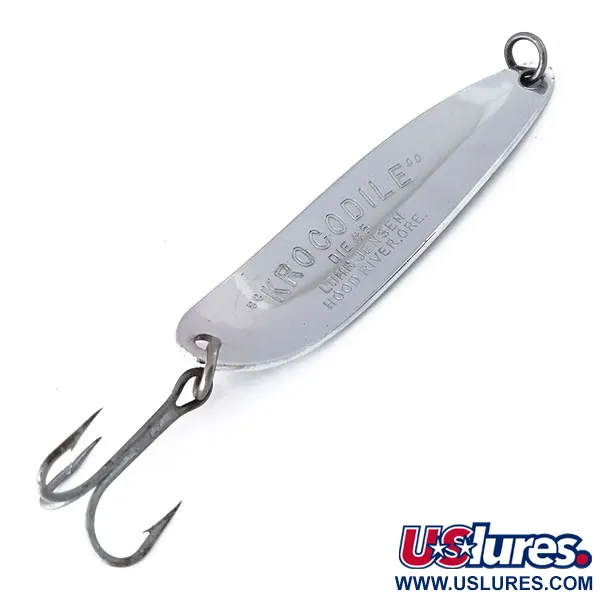 Luhr Jensen Krocodile Die #5 Blinker, Nickel/Grün, 21g, Prism-Tape, #10472