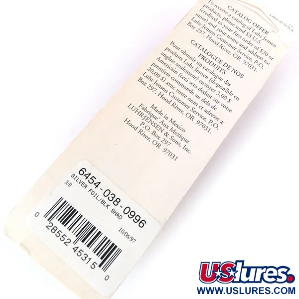 Luhr Jensen P.J.POP Popper Holz, Silver Foil/Blk Shad, 10.5g, #10499