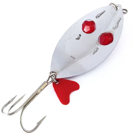Herter's Glass eye spoon Blinker, Nickel/Rot, 19g, Glaskeramik-Augen, #10522