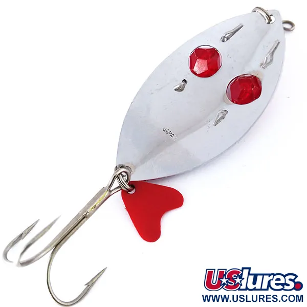 Herter's Glass eye spoon Blinker, Nickel/Rot, 19g, Glaskeramik-Augen, #10522