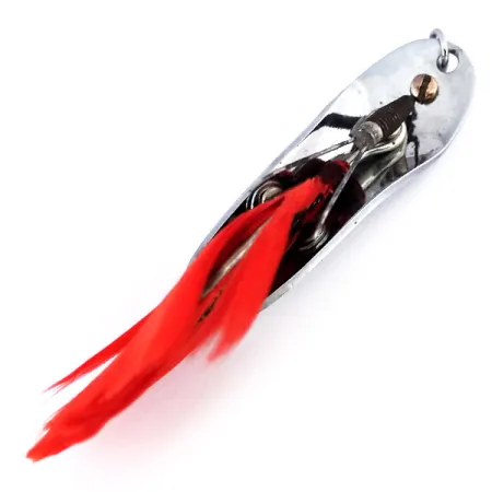 Pflueger Chum Weedless Spoon Blinker, Nickel/Rot, 8g, Federn, #10600