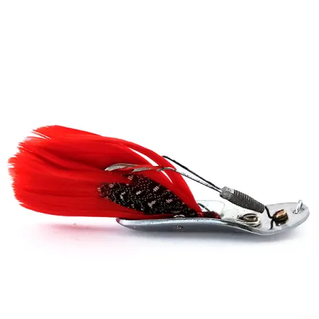 Pflueger Chum Weedless Spoon Blinker, Nickel/Rot, 8g, Federn, #10600