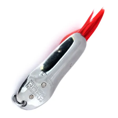 Pflueger Chum Weedless Spoon Blinker, Nickel/Rot, 8g, Federn, #10600