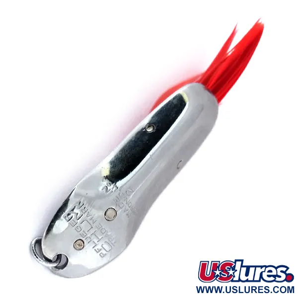 Pflueger Chum Weedless Spoon Blinker, Nickel/Rot, 8g, Federn, #10600