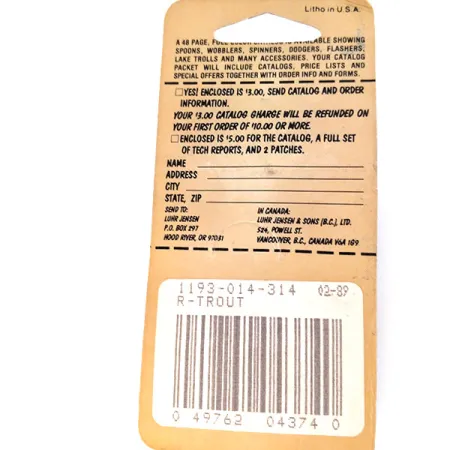 Luhr Jensen Hus-lure Blinker, Regenbogenforelle, 7g, Vintage, #10637