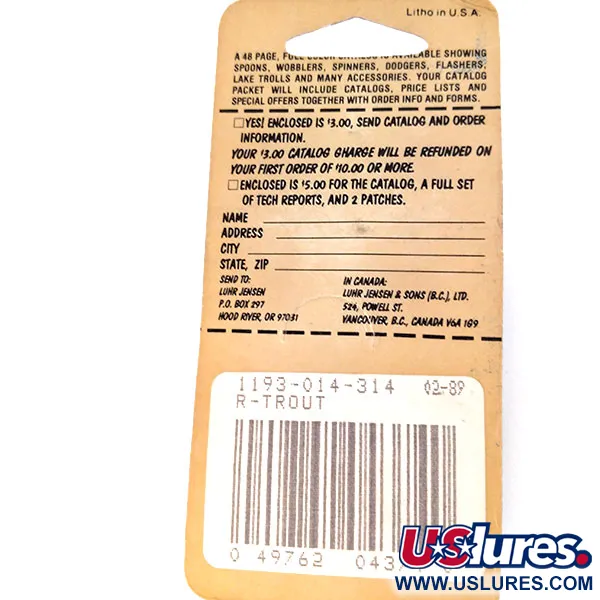 Luhr Jensen Hus-lure Blinker, Regenbogenforelle, 7g, Vintage, #10637