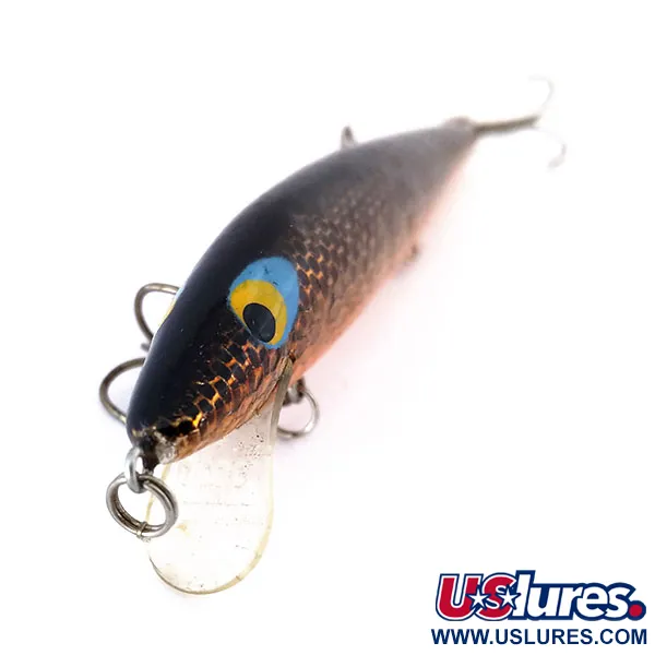 Rebel Floater F12 Schwimmwobbler, Schwarz-Gold, 9g, 3 Drillinge, #10646