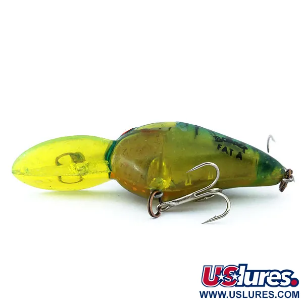 Bomber Fat A Crankbait, Grün-Gelb, 18g, Suspending, #10903