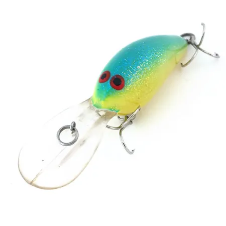 Norman DD 14 Crankbait, Gelb/Grün/Glitzer, 16g, Rasselsystem, #10920