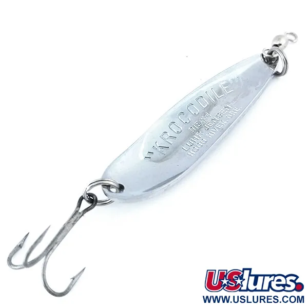Luhr Jensen Krocodile Die #4 Blinker, Nickel / Blau, 17g, Tiefgang, #10933