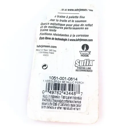 Luhr Jensen Needlefish 1 Blinker, Fire Tiger, 2g, Flipper, #1051-001-0814