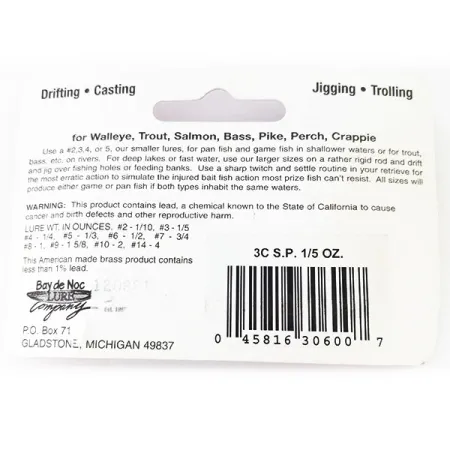 Bay de Noc Swedish pimple 3 Pirk, Kupfer, 5.7g, Lockblatt, #11112