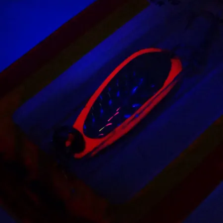 Luhr Jensen Krocodile UV Blinker, Pink/Regenbogen, 7g, UV-aktiv, #11042