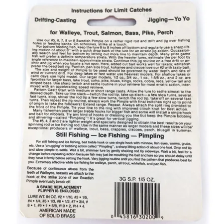 Bay de Noc Swedish Pimple 3G Pirk, Kupfer, 6g, Vertikalköder, #11144