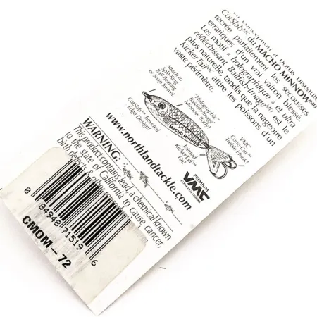 Northland Macho Minnow Zocker, Rainbow Green, 14g, Kicker Tail, #11291