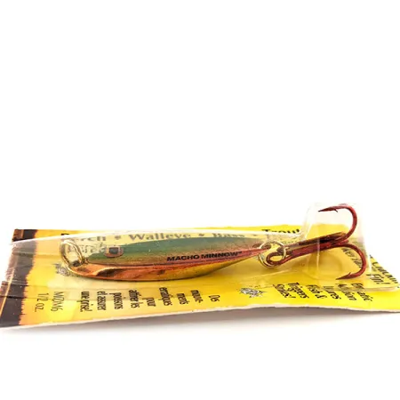 Northland Macho Minnow Jig Lure, Rot/Grün/Gold, 14g, KickerTail, #11395