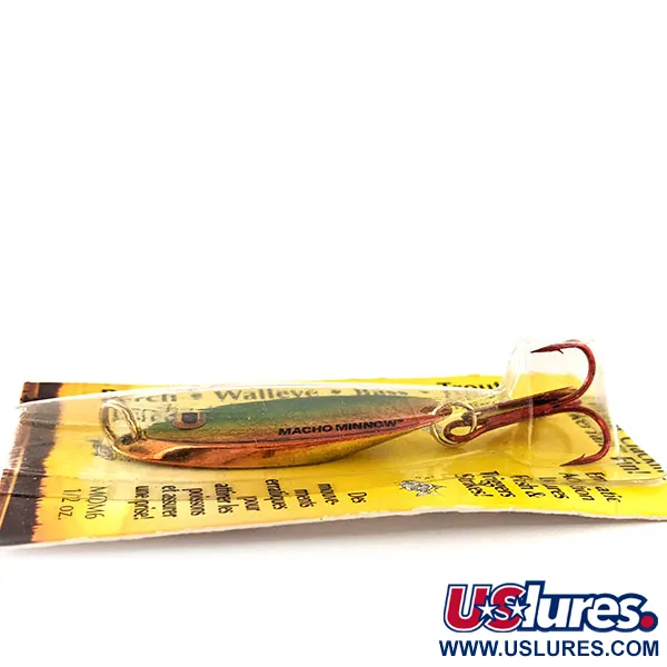 Northland Macho Minnow Jig Lure, Rot/Grün/Gold, 14g, KickerTail, #11395