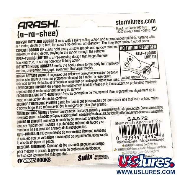 Storm Arashi Rattling Square 3 UV Wobbler, Parrot, 14g, UV, #11664