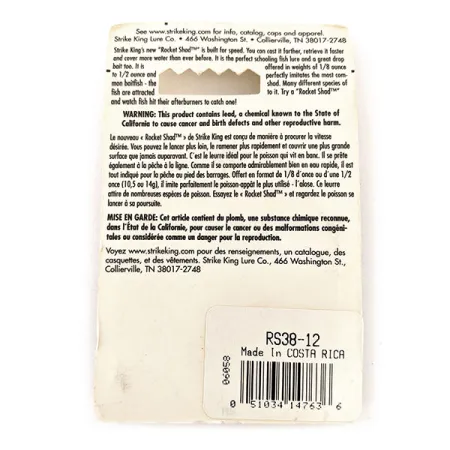 Strike King Rocket Shad Spinnerbait, Silber, 11g, Weitwurf, #RS38-12