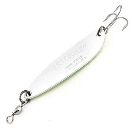Luhr Jensen Krocodile Die #5 Glow Blinker, Weiß/Grün, 23g, Glow, #11449