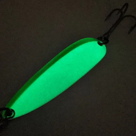 Luhr Jensen Krocodile Die #5 Glow Blinker, Weiß/Grün, 23g, Glow, #11449