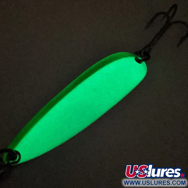 Luhr Jensen Krocodile Die #5 Glow Blinker, Weiß/Grün, 23g, Glow, #11449