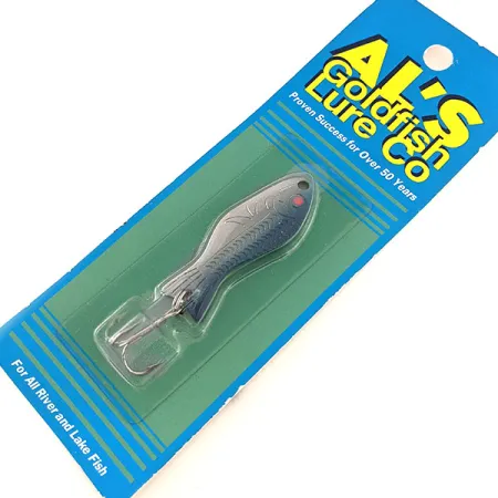 Al's gold fish Blinker, Nickel / Blau, 7g, Messingkörper, #11524