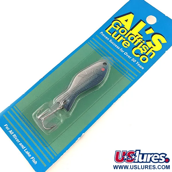 Al's gold fish Blinker, Nickel / Blau, 7g, Messingkörper, #11524