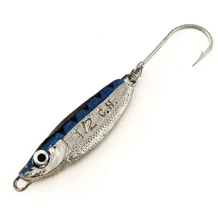 Luhr Jensen Crippled Herring Pilker, Nickel/Blau, 14g, Einzelhaken, #11539