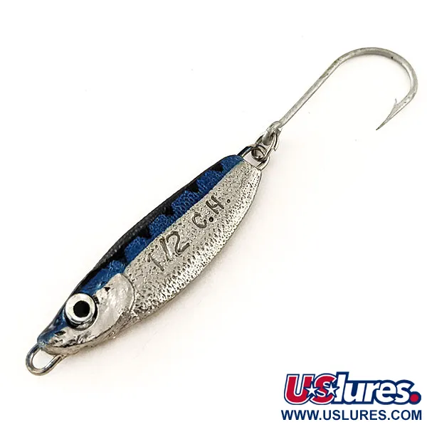 Luhr Jensen Crippled Herring Pilker, Nickel/Blau, 14g, Einzelhaken, #11539
