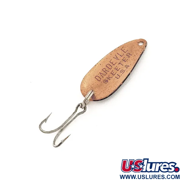 Dardevle Skeeter Blinker, Schwarz/Orange/Kupfer, 1g, Vintage, #11630