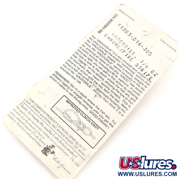 Luhr Jensen Krocodile Blinker, Nickel/Rot, 4,7g, Fire Stripe, #1003