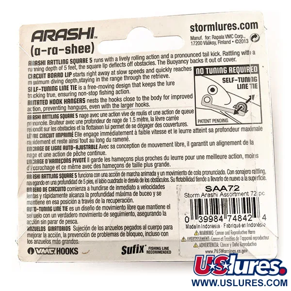 Storm Arashi Rattling Square 5 Crankbait, Red Craw, 18g, Rasseln, #11672