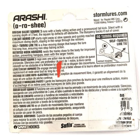 Storm Arashi Silent Square 3 Crankbait, Ghost Hitch, 14g, #11676