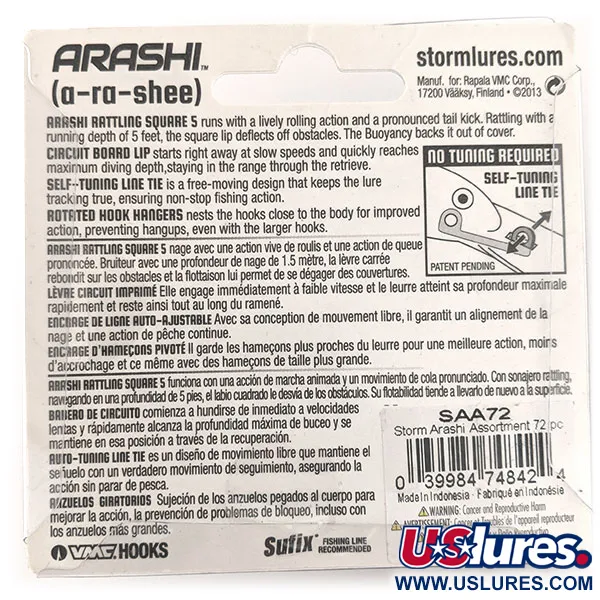 Storm Arashi Rattling Square 5 Crankbait, Rusty Craw, 18g, #11709