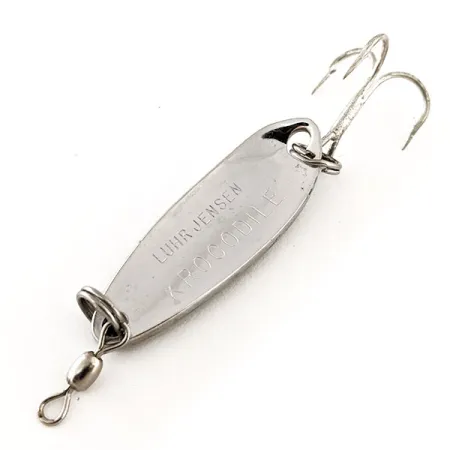 Luhr Jensen Krocodile Blinker, Nickel / Grün, 9g, Hammerschlag, #11823