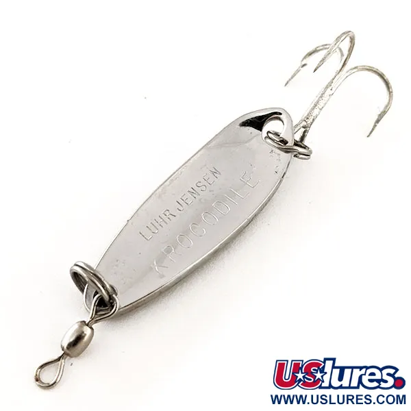 Luhr Jensen Krocodile Blinker, Nickel / Grün, 9g, Hammerschlag, #11823