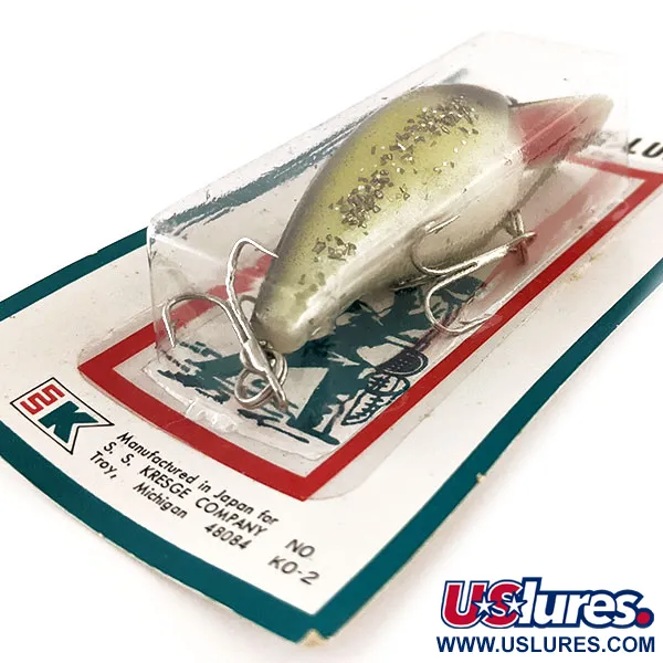 Kmart Kresge #K02 Crankbait, Gelb/Schwarz/Glitter, 14g, #11835