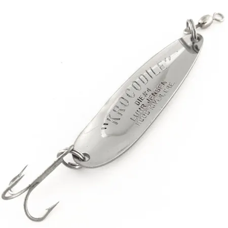 Luhr Jensen Krocodile Die #4 Blinker, Nickel/Blau, 14g, Retro, #11868